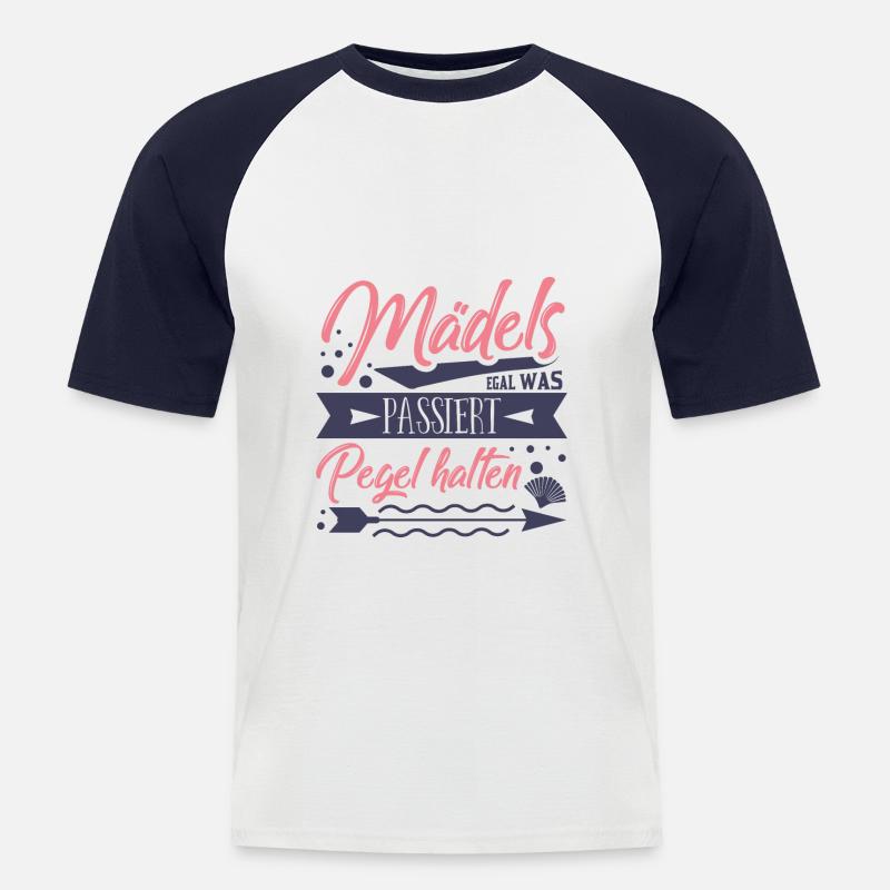 Trinkspruch Mädels - Männer Baseball-T-Shirt - Weiß/Navy