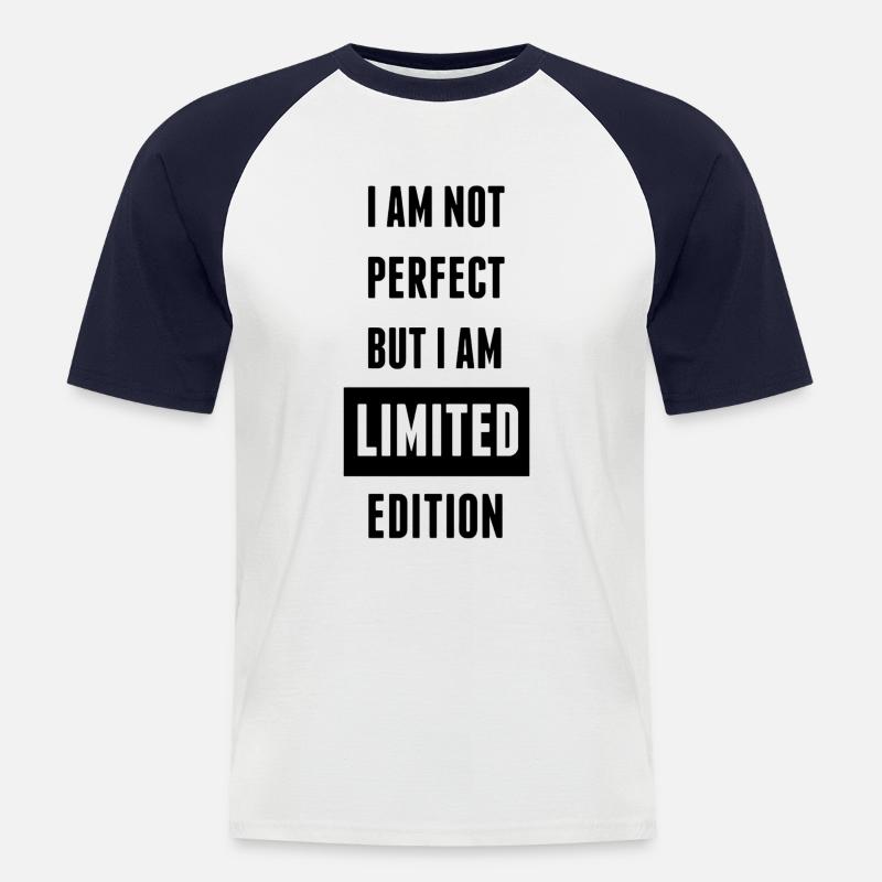 ich bin nicht perfekt - Männer Baseball-T-Shirt - Weiß/Navy
