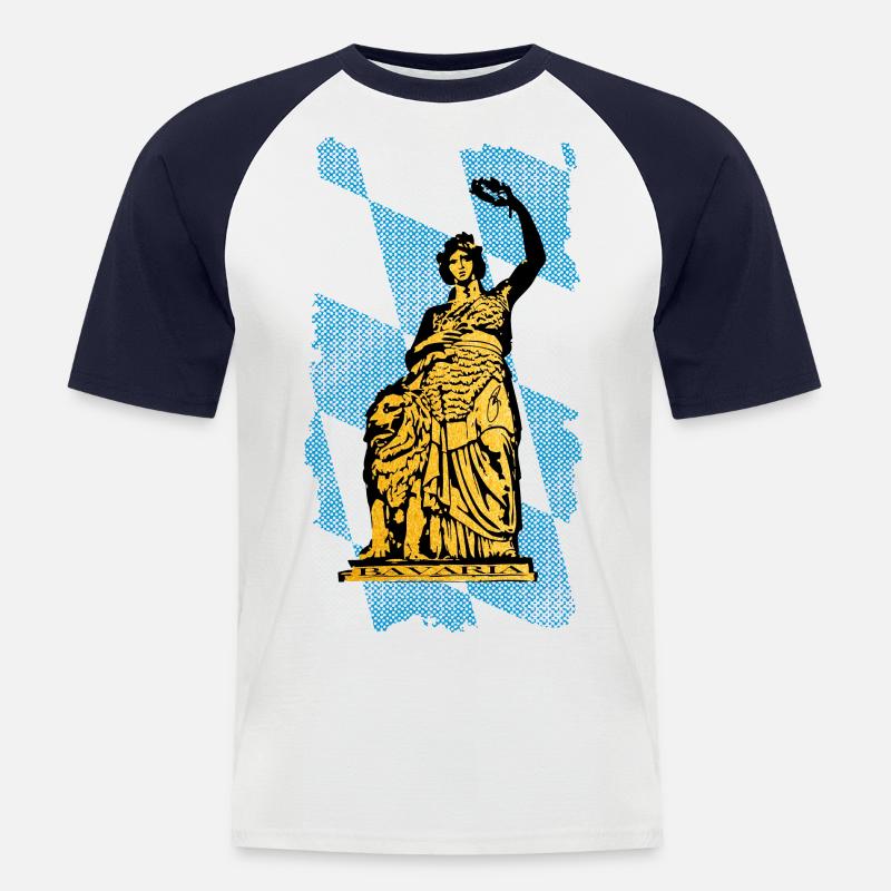 Bavaria - Männer Baseball-T-Shirt - Weiß/Navy