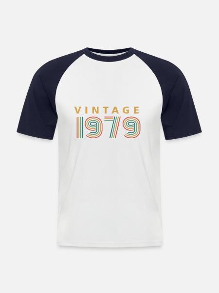 millésime 1979 - T-shirt baseball manches courtes Homme - blanc/marine
