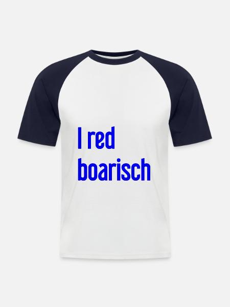 I red boarisch - Männer Baseball-T-Shirt - Weiß/Navy