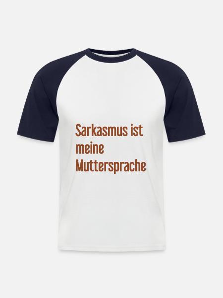 Sarkasmus-Profi - Männer Baseball-T-Shirt - Weiß/Navy