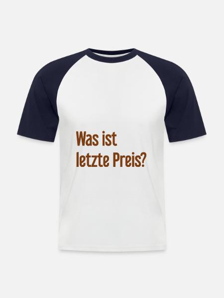 Was ist letzte Preis? - Männer Baseball-T-Shirt - Weiß/Navy