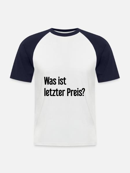 Was ist letzter Preis? - Männer Baseball-T-Shirt - Weiß/Navy