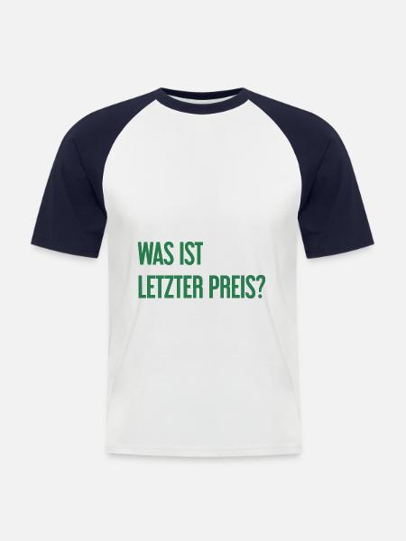 Was ist letzter Preis? - Männer Baseball-T-Shirt - Weiß/Navy