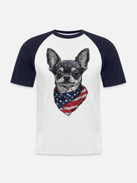 Chihuahua - Männer Baseball-T-Shirt - Weiß/Navy