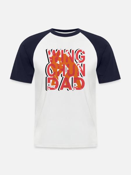 Wing Chun Wing Chun Dad - Men's Baseball T-Shirt - white/navy