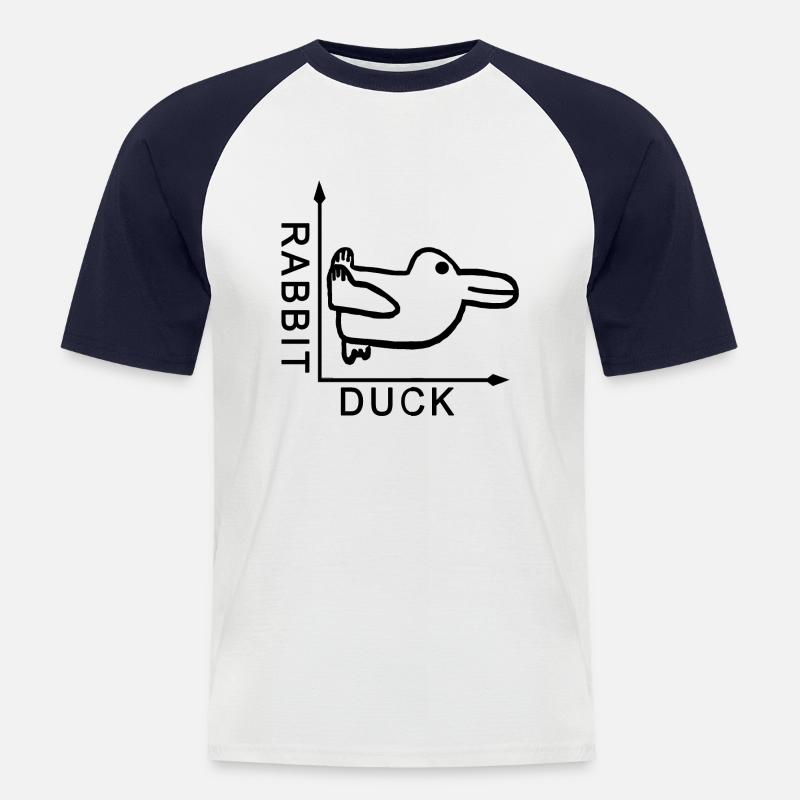 Rabbit duck bunny end graph - Men's Baseball T-Shirt - white/navy