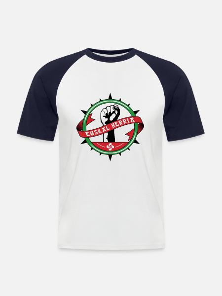 Euskal Herria - T-shirt baseball manches courtes Homme - blanc/marine