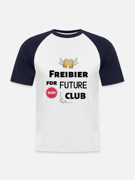 Freibier for Future Club - Männer Baseball-T-Shirt - Weiß/Navy