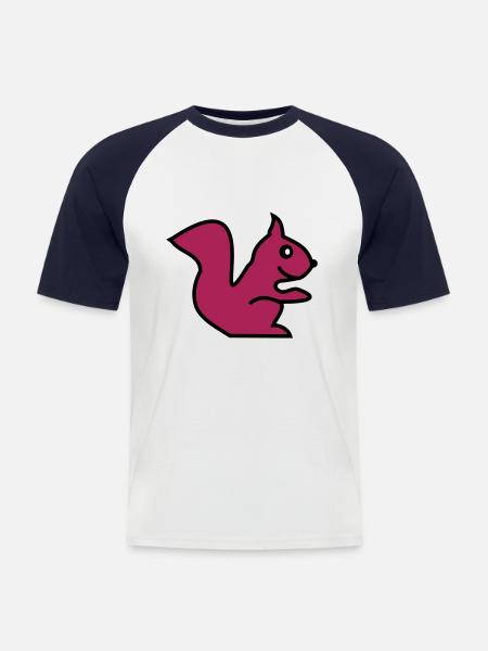 squirrel - T-shirt baseball manches courtes Homme - blanc/marine