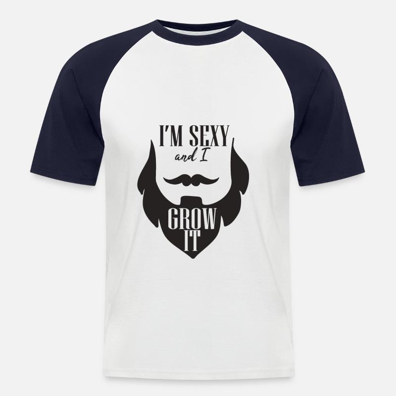 Ich Bin Sexy Bart - Männer Baseball-T-Shirt - Weiß/Navy