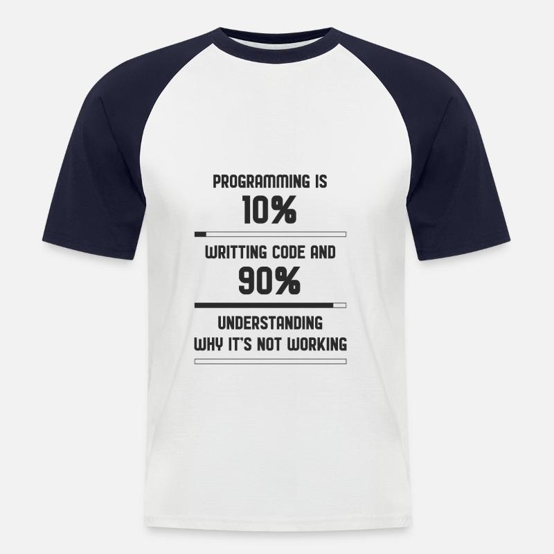 Programmieren Code Lustig - Männer Baseball-T-Shirt - Weiß/Navy
