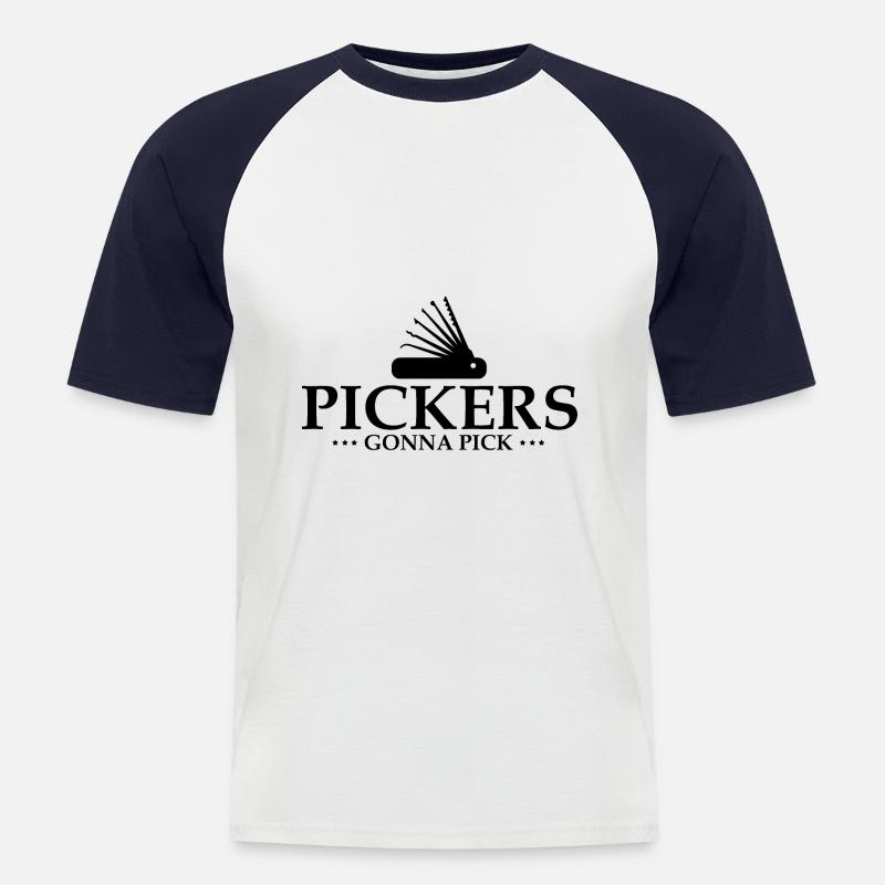 Lockpicking Lock Picking Aufsperrdienst Designs - Männer Baseball-T-Shirt - Weiß/Navy