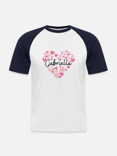 I love Gabriella - Men's Baseball T-Shirt - white/navy