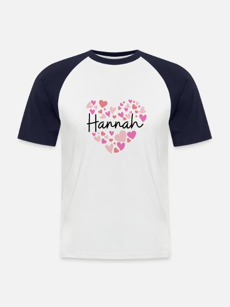 I love Hannah - Men's Baseball T-Shirt - white/navy