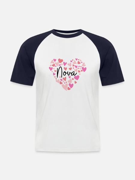 I love Nova - Men's Baseball T-Shirt - white/navy