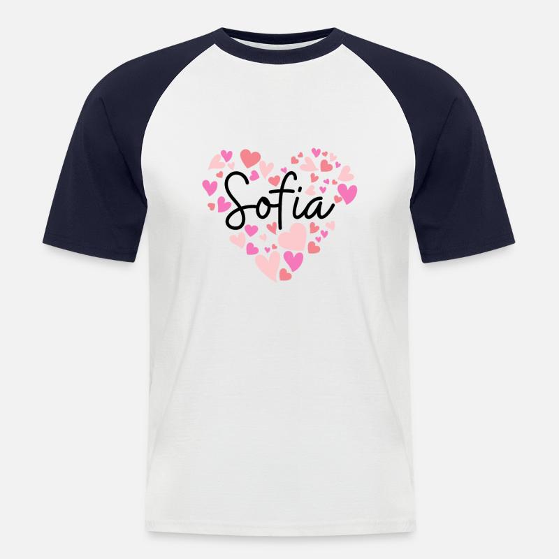 Ich liebe Sofia - Männer Baseball-T-Shirt - Weiß/Navy