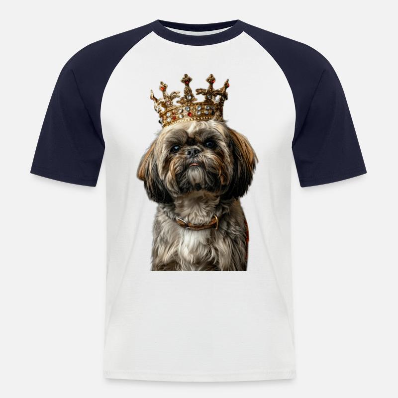Shih Tzu - Männer Baseball-T-Shirt - Weiß/Navy