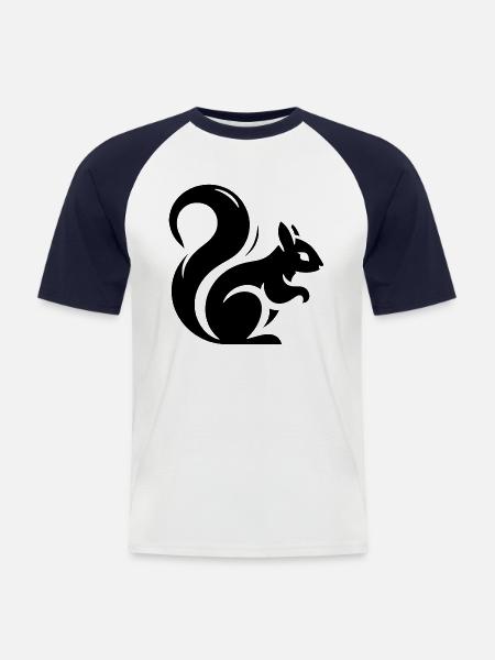 Minimalist Squirrel Silhouette - Men's Baseball T-Shirt - white/navy