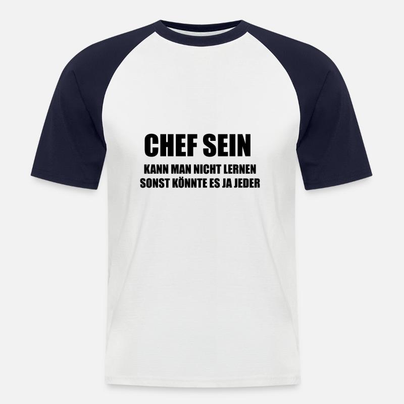 Chef Chefin sein Geschenkidee - Männer Baseball-T-Shirt - Weiß/Navy