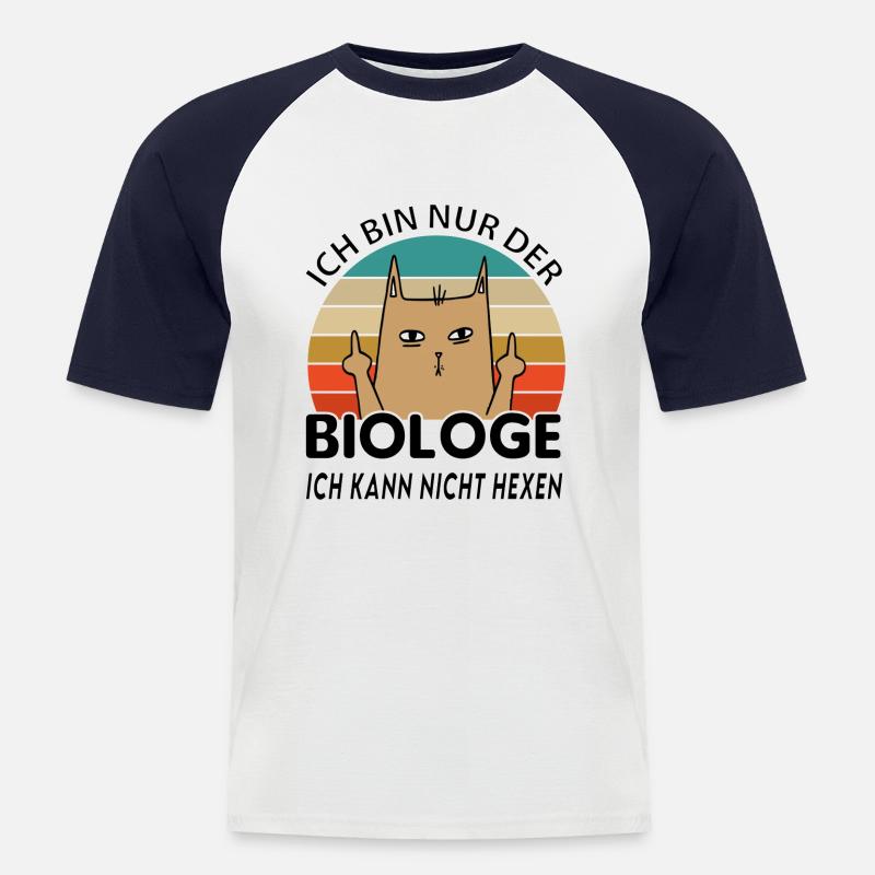 Biologe - Männer Baseball-T-Shirt - Weiß/Navy