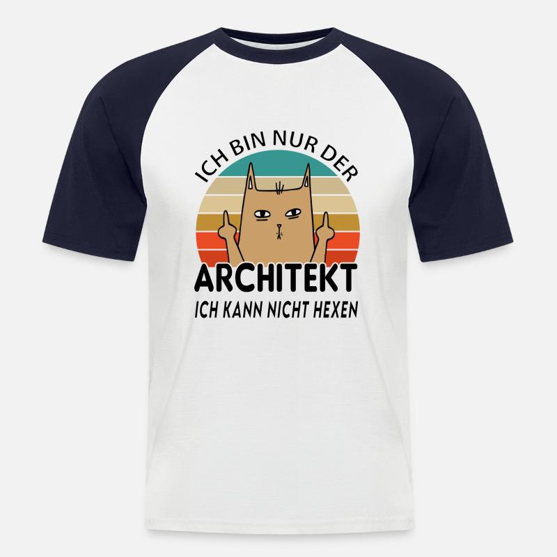 Architekt - Männer Baseball-T-Shirt - Weiß/Navy