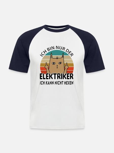 Elektriker - Männer Baseball-T-Shirt - Weiß/Navy