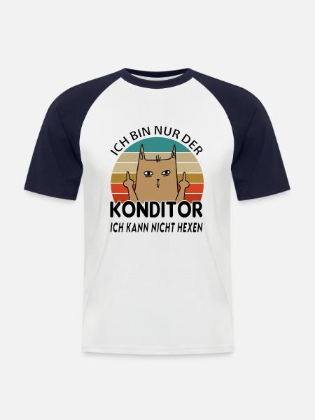 Konditor Bäcker - Männer Baseball-T-Shirt - Weiß/Navy