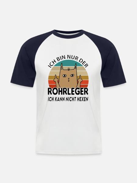 Rohrleger Installateur - Männer Baseball-T-Shirt - Weiß/Navy