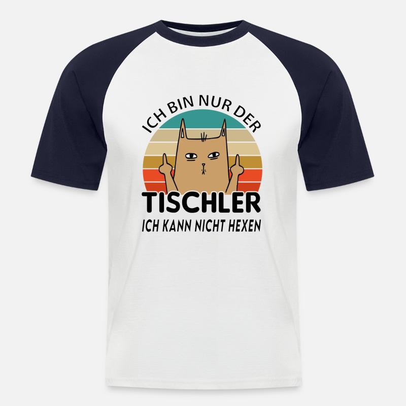 Tischler - Männer Baseball-T-Shirt - Weiß/Navy