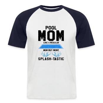 Conceptions de sauveteurs pour les techniciens de piscine - T-shirt baseball manches courtes Homme - blanc/marine - Devant - Nik (191cm)
