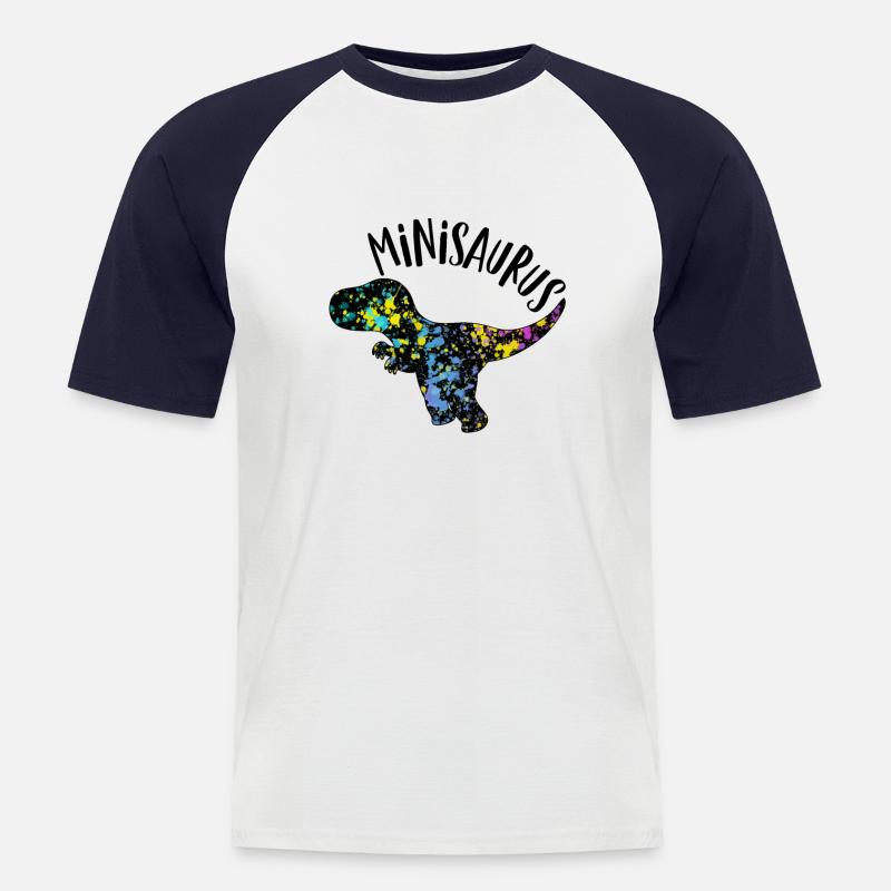 Babysaurus - Männer Baseball-T-Shirt - Weiß/Navy