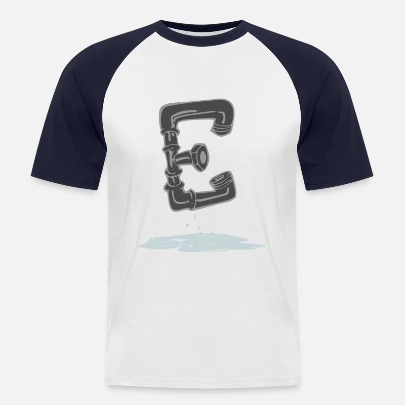 rohr e - Männer Baseball-T-Shirt - Weiß/Navy
