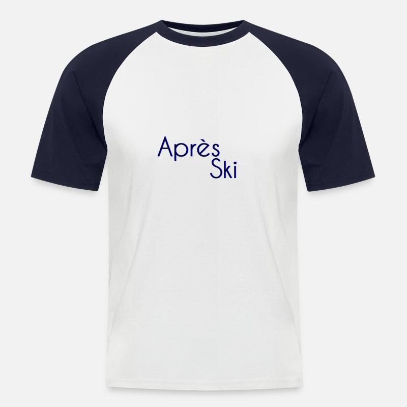 Aprés Ski - Männer Baseball-T-Shirt - Weiß/Navy