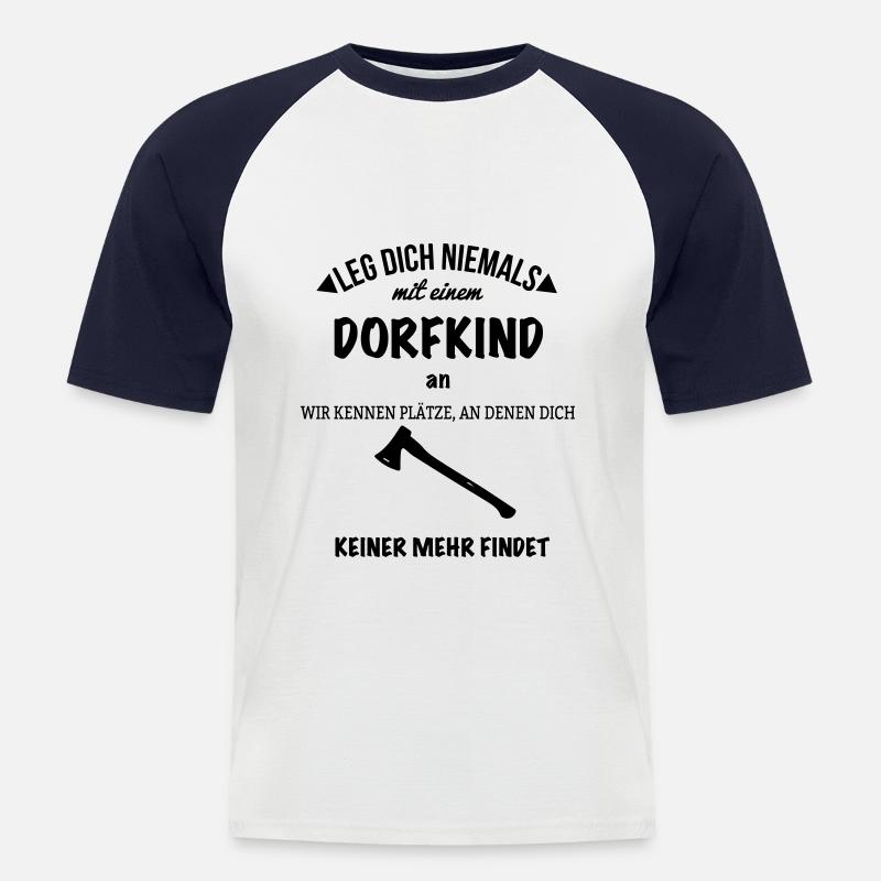 dkind - Männer Baseball-T-Shirt - Weiß/Navy