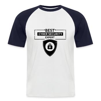 Conception de la cybersécurité pour les pirates informatiques et la cybersécurité - T-shirt baseball manches courtes Homme - blanc/marine - Devant - Nik (191cm)