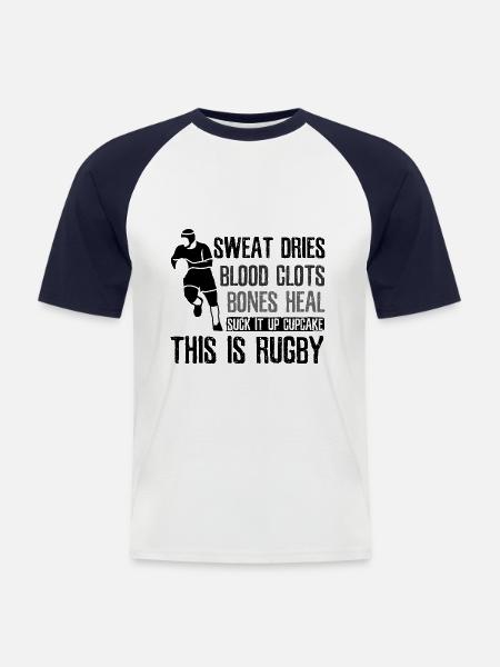 Rugby Rugby - Männer Baseball-T-Shirt - Weiß/Navy