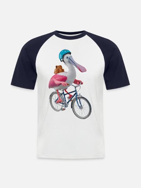 Löffler - Männer Baseball-T-Shirt - Weiß/Navy