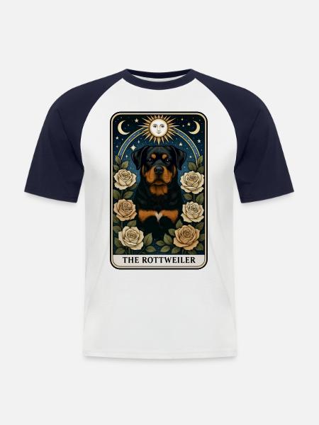 Rottweiler - Männer Baseball-T-Shirt - Weiß/Navy