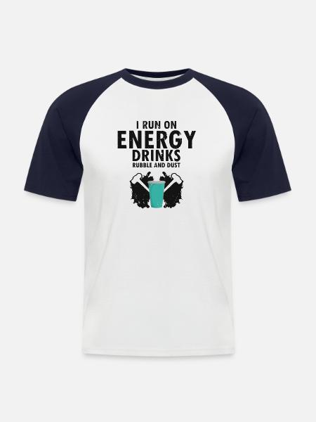 Démolition et rénovation de maisons - T-shirt baseball manches courtes Homme - blanc/marine