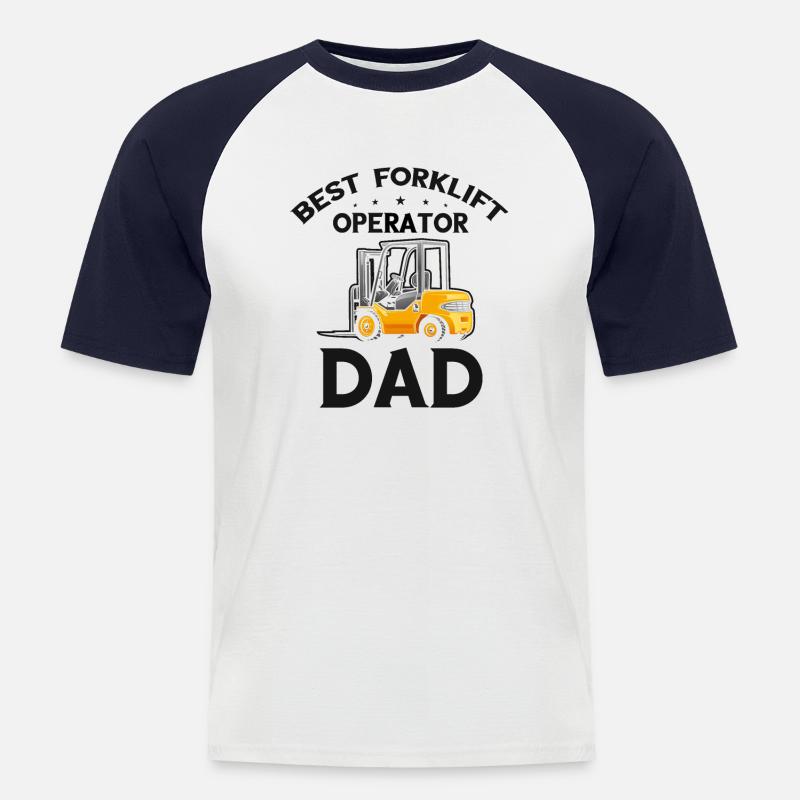 Gabelstaplerbediener und Gabelstaplerfahrer - Männer Baseball-T-Shirt - Weiß/Navy