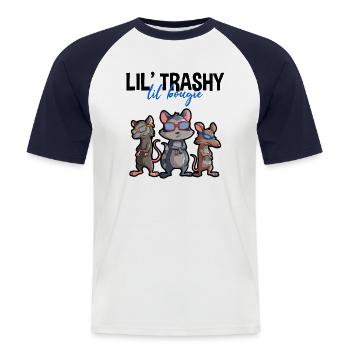 Conception d’opossum pour les fans d’opossum et les fans d’opossum - T-shirt baseball manches courtes Homme - blanc/marine - Devant - Nik (191cm)