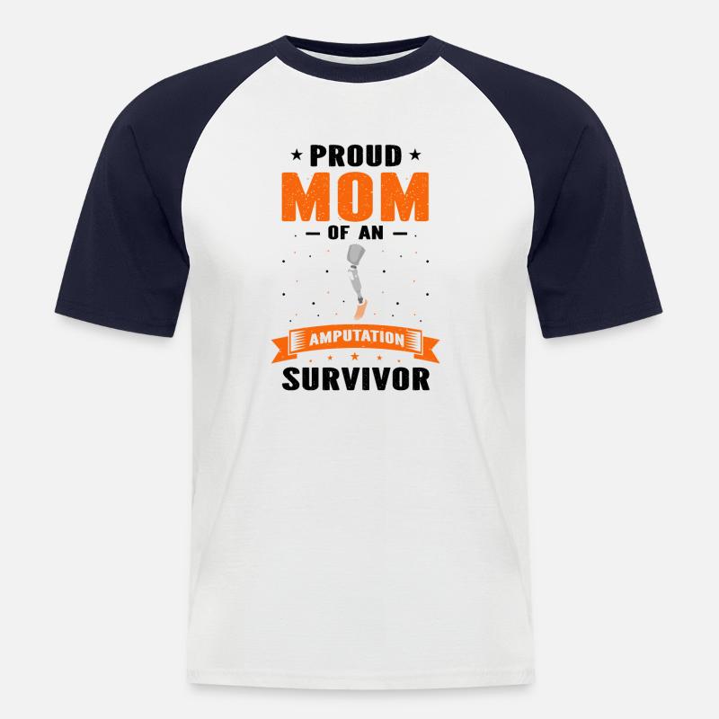 Beinprothesendesign und Beinprothesen - Männer Baseball-T-Shirt - Weiß/Navy