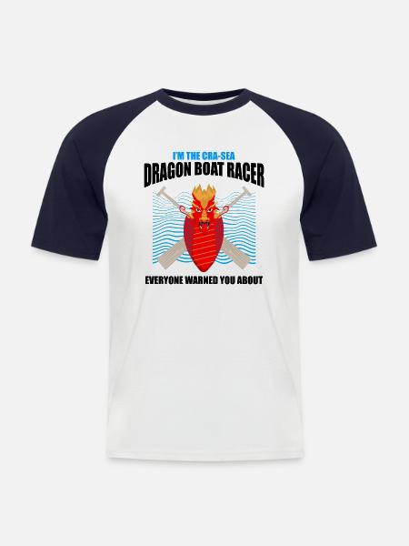 Chinesisches Bootsrennen für Drachenboot-Trainer - Männer Baseball-T-Shirt - Weiß/Navy