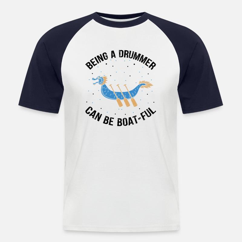 Drachenboot und Drachenboot Crew - Männer Baseball-T-Shirt - Weiß/Navy