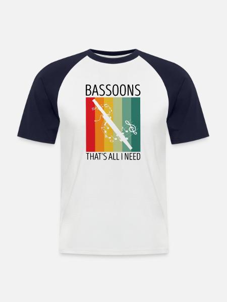 Orchester und Holzblasinstrument - Männer Baseball-T-Shirt - Weiß/Navy