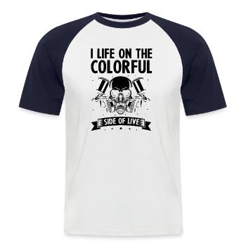 Car painter offer for coachbuilders - Men's Baseball T-Shirt - white/navy - Front - Nik (191cm)