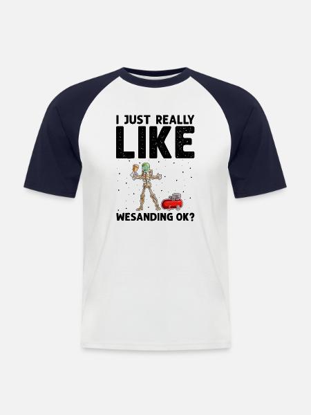 Autolackierer Angebot für Karosserietechniker - Männer Baseball-T-Shirt - Weiß/Navy