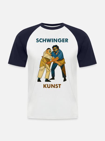 schwinger kunst - Männer Baseball-T-Shirt - Weiß/Navy